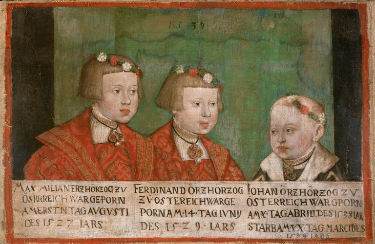 Maximilian and his younger brothers Ferdinand II and John