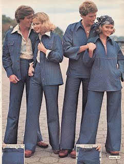 JCPenney's advertisment, male and female leisure denim looks