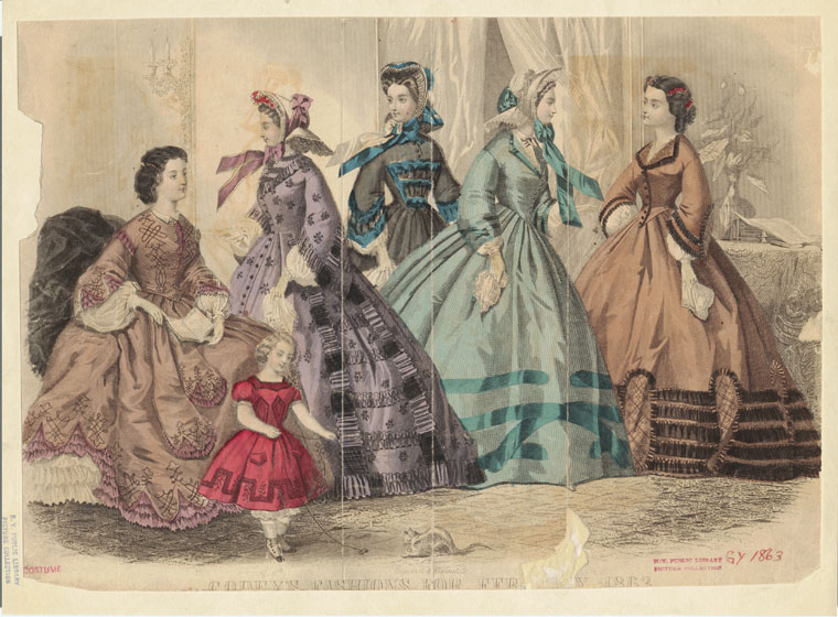 Godey's Fashions For February 1863