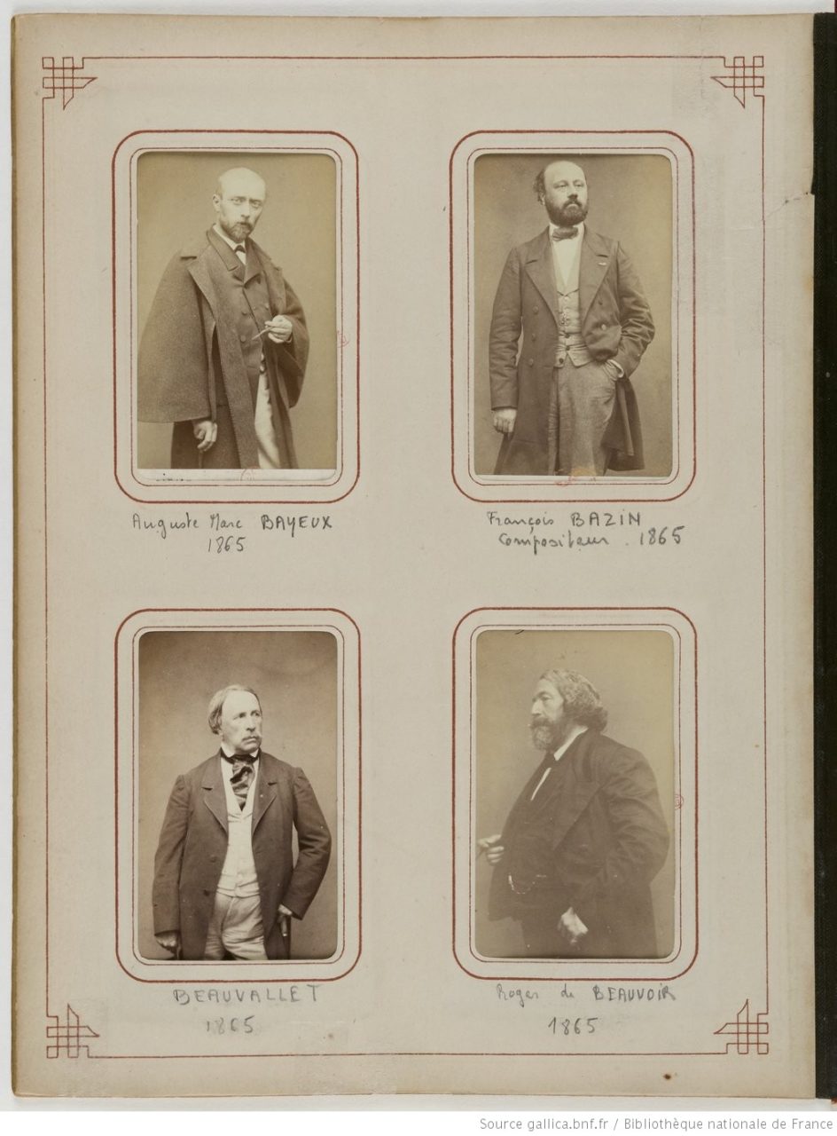 Auguste Marc BAYEUX 1865; Francois BAZIN Composer 1865; BEAUVALLET 1865; Roger de BEAUVOIR 1865