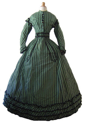 Dress with Green and Black Stripes