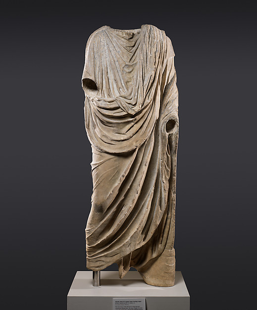 Marble statue of a togatus (man wearing a toga)