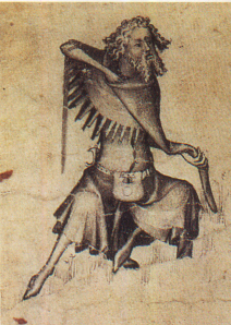A Messenger retrieving a letter from his hood