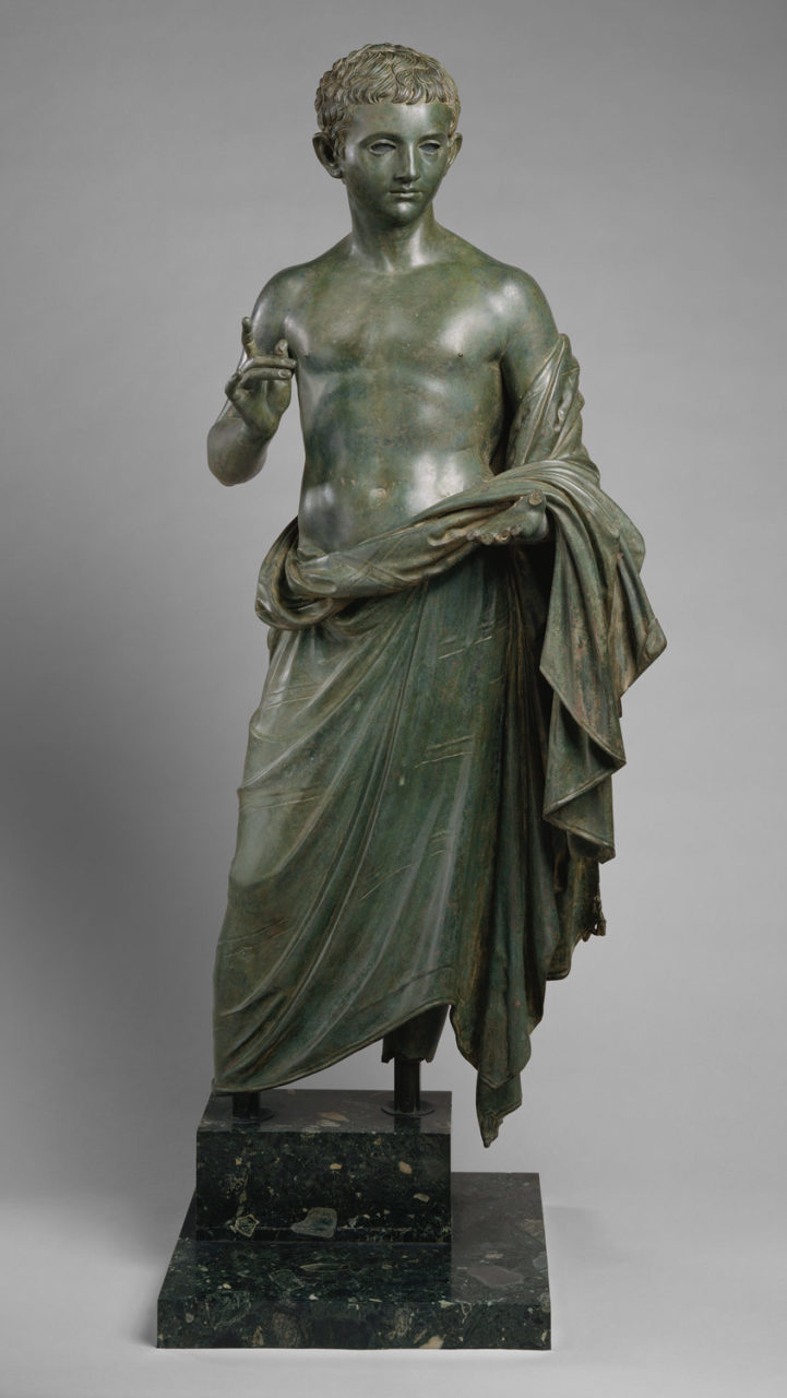 Bronze statue of an aristocratic boy