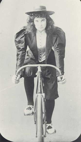 Woman cyclist in knickerbockers