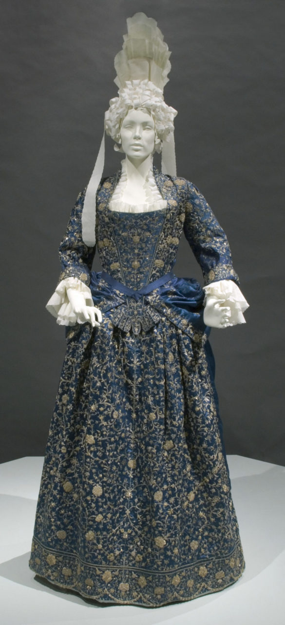 Woman's mantua with stomacher and petticoat