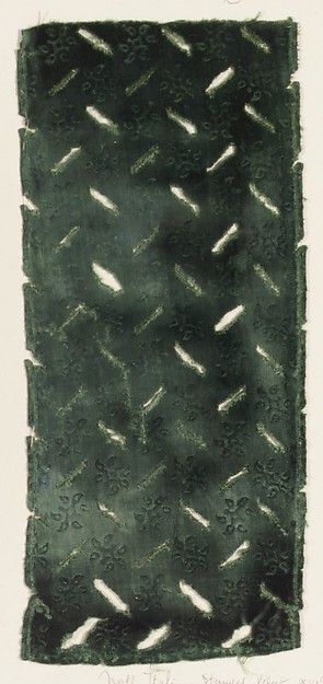 Fragment of stamped velvet with slashing