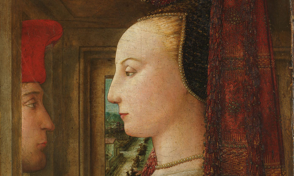 1440 – Fra Filippo Lippi, Portrait of a Woman with a Man at a Casement