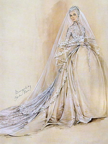 Design for Grace Kelly's wedding dress