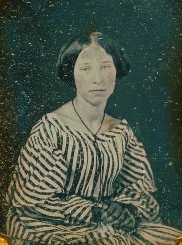 Young Woman in Striped dress