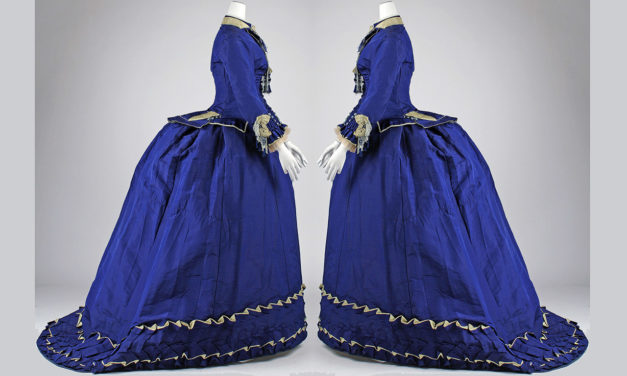 1874 – Amédée François, Blue silk afternoon dress