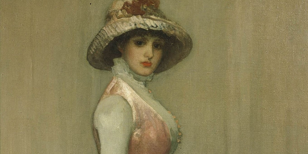 1881 – James Abbott McNeill Whistler, Harmony in Pink and Gray: Portrait of Lady Meux