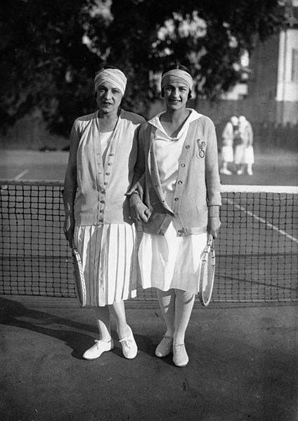French tennis players Suzanne Lenglen and Julie Vlasto in Cannes in 1926