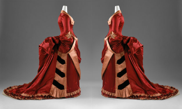 1884-1886 – Mme Grapanche, Red Silk Dinner Dress