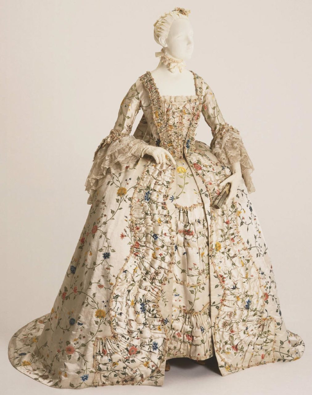 Woman's dress (Robe à la française) with Matching Stomacher and Petticoat