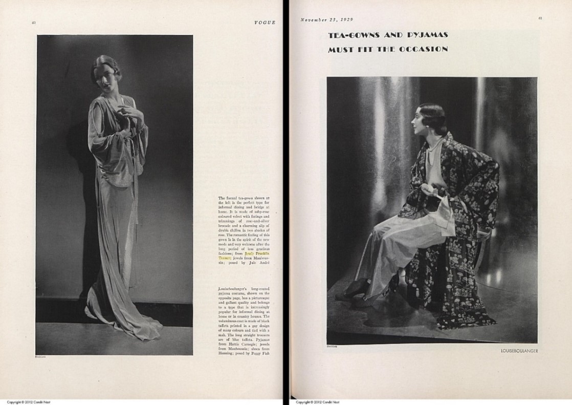 Jessie Franklin Turner’s tea-gowns and pajamas featured in Vogue