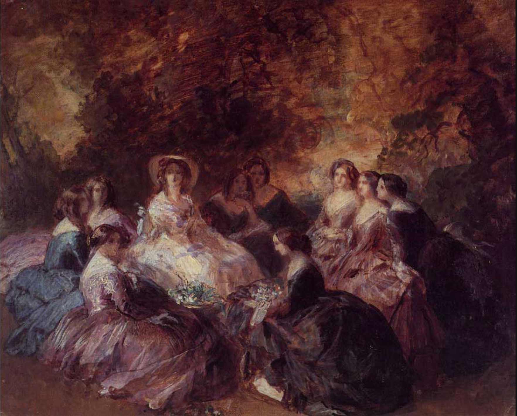 Empress Eugénie and Her Ladies-in-Waiting (oil sketch)
