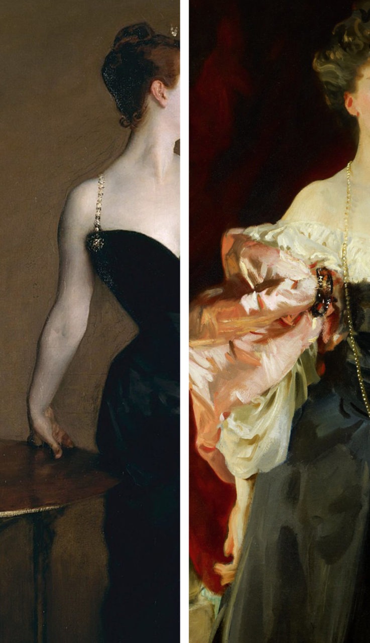 Detail of Ear: Madame X, 1883–84 (Left); Lady Helen Vincent, 1904 (Right)