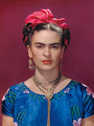 Frida Kahlo in Blue Satin Blouse