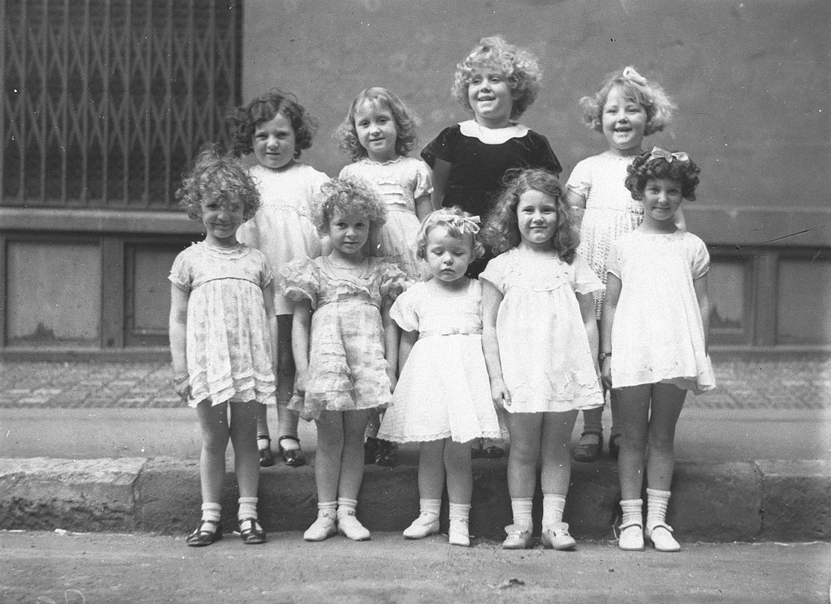 Nine girls in a Fox Films and Daily Telegraph Shirley Temple look-alike contest
