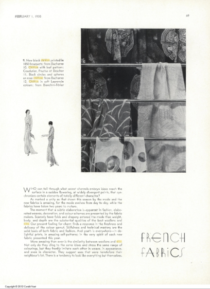 "French Fabrics," Vogue