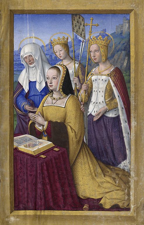 Grandes Heures d'Anne de Bretagne - f. 3r - Anne de Bretagne entre trois saintes