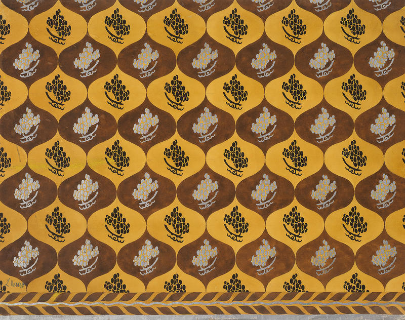 Fabric design with a grape motif