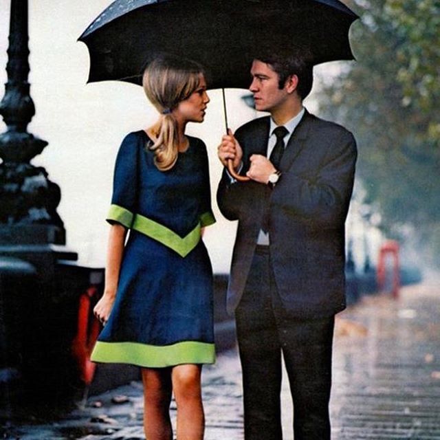 A Stylish Couple in the Rain in London