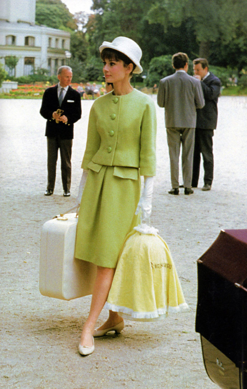 Audrey Hepburn in a Givenchy suit, "Paris When it Sizzles"