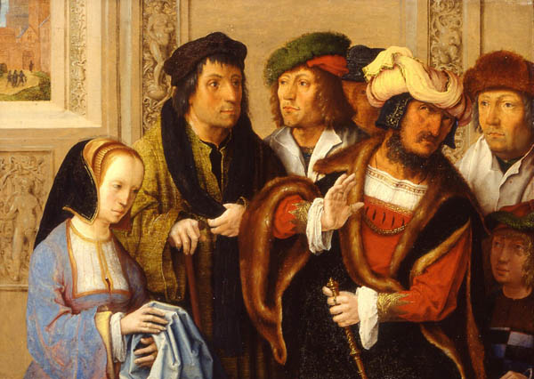 Potiphar's wife shows her husband Joseph's cloak