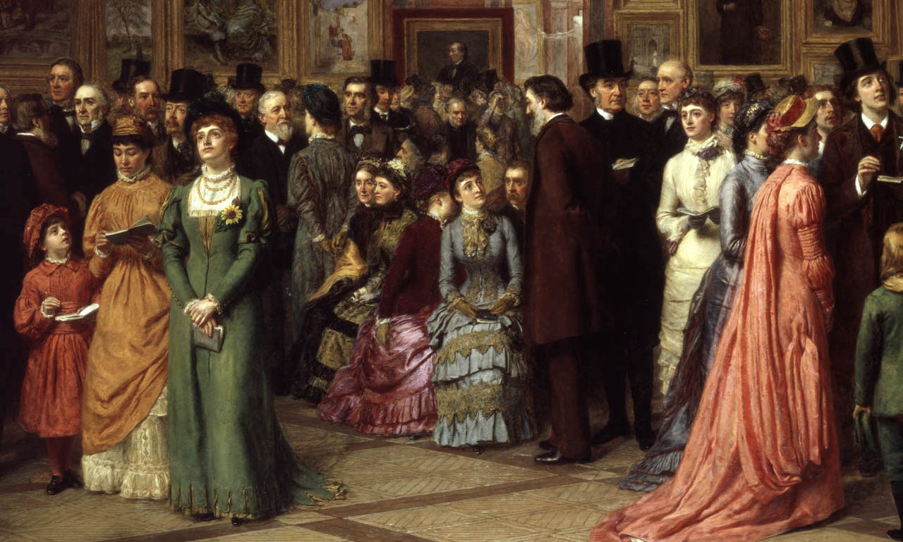 A Private View at the Royal Academy, 1881, detail
