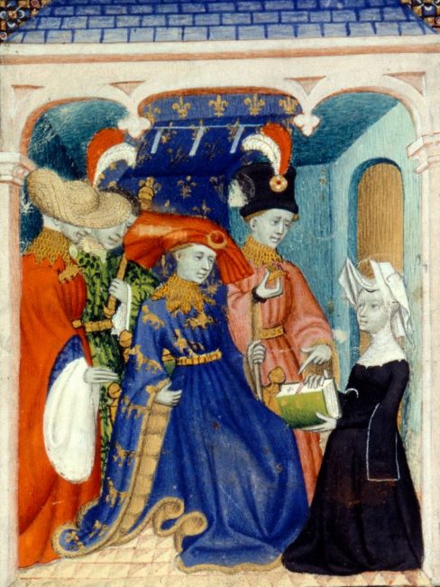 "Christine de Pizan presents her book to Louis, Duke of Orléans," The Book of the Queen by Christine de Pizan