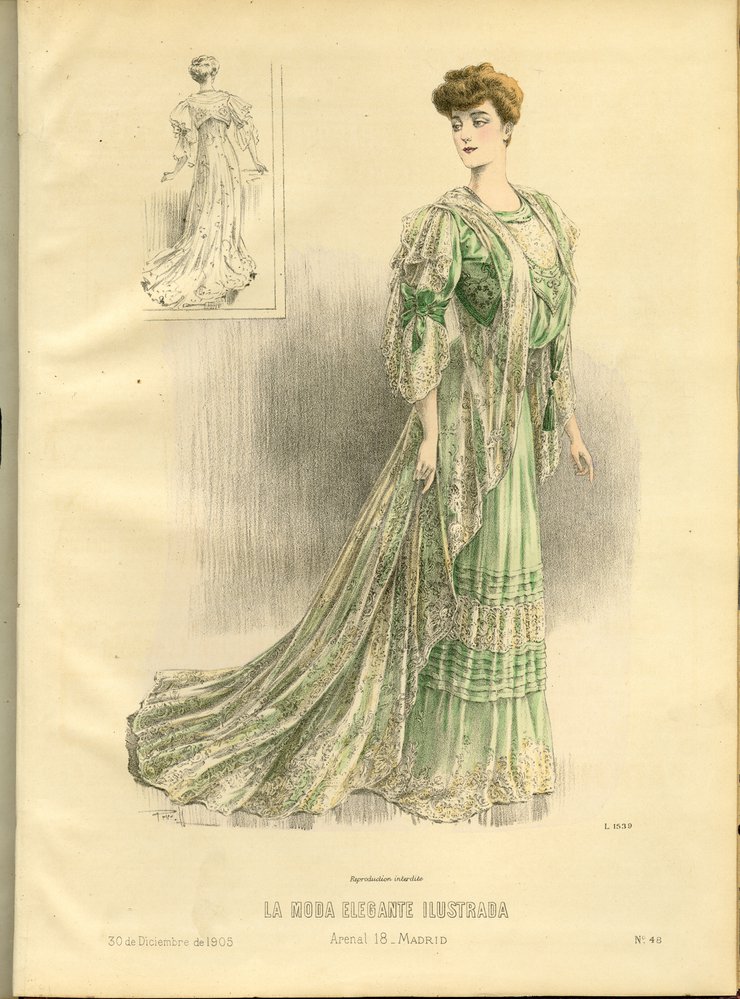 Fashion plate from La Moda Elegante Ilustrada, December 30, 1905