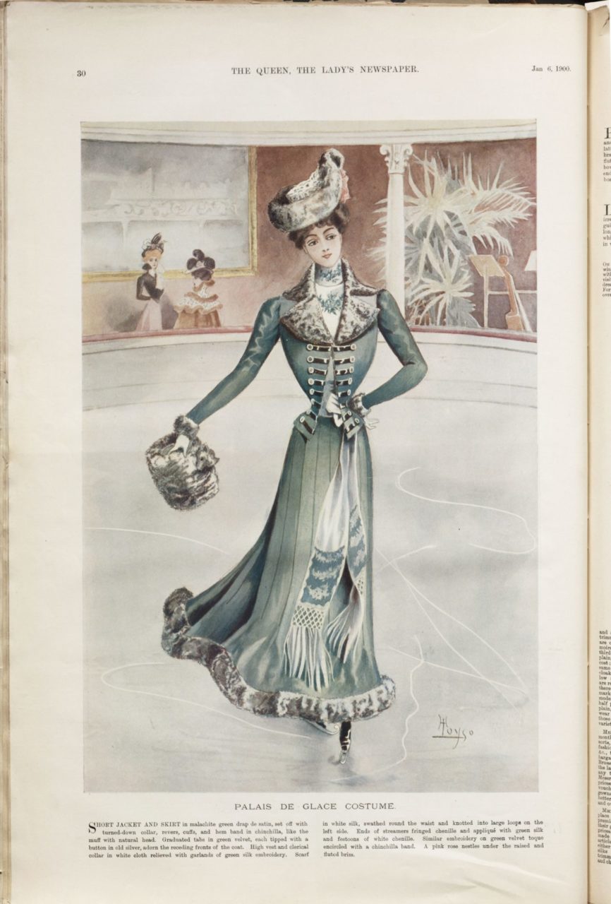 Palais de Glace Costume, Fashion plate from The Queen, January 6, 1900