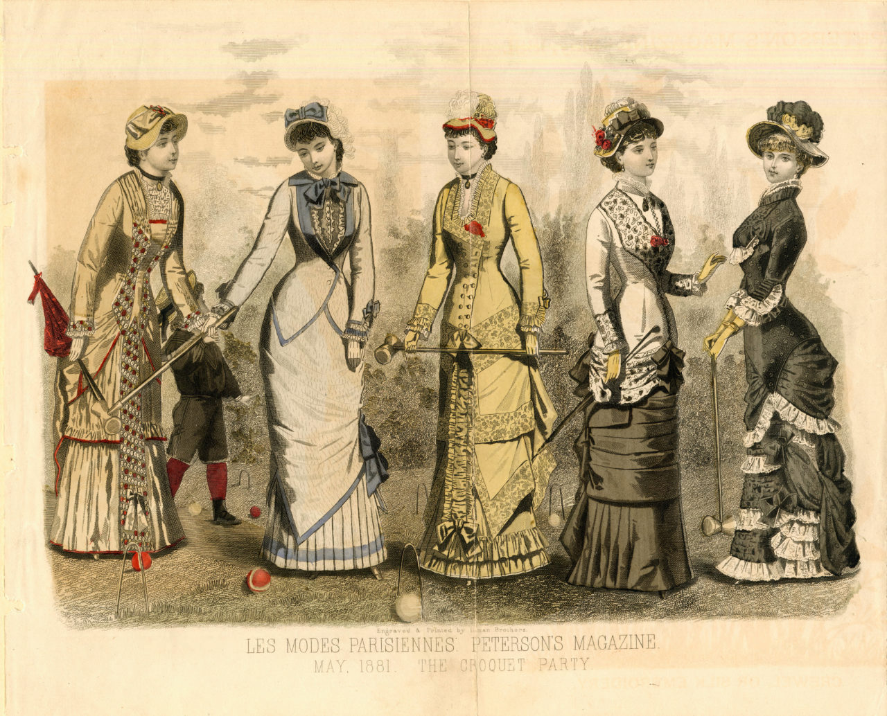 American fashions, Summer 1881 (Les Modes Parisiennes and Peterson's Magazine)