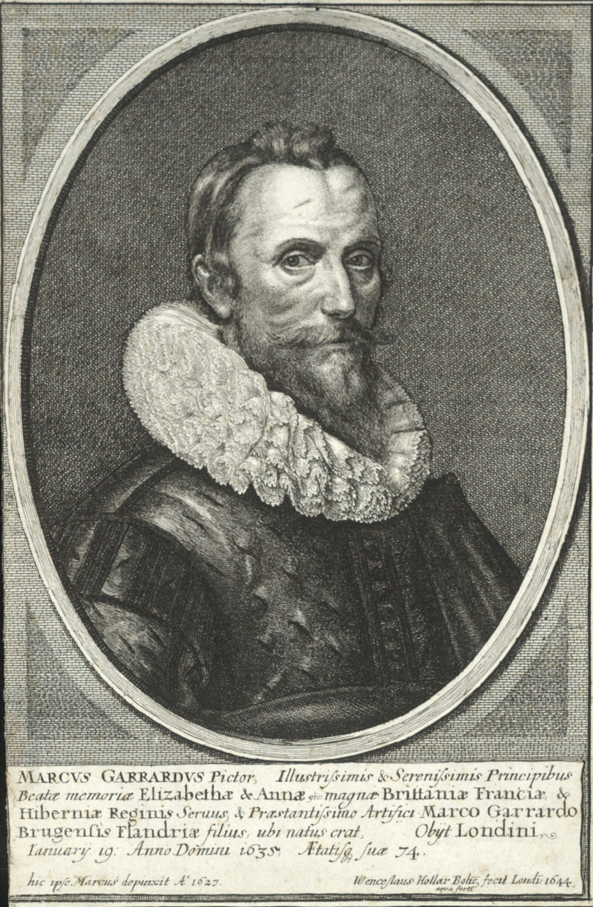 Engraving of self-portrait of Marcus Gheeraerts the Younger