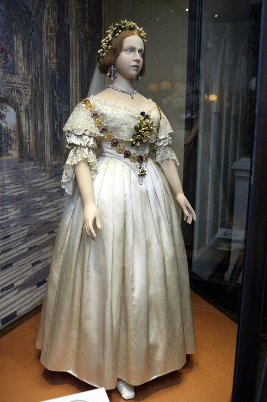 Queen Victoria's wedding dress in “A Century of Queens’ Wedding Dresses 1840-1947”