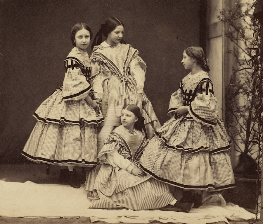 Princess Helena and Princess Louise with Princesses Clotilde and Amélie of Saxe-Coburg-Gotha