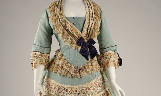 1872 – House of Worth, Seafoam Green Silk Gown