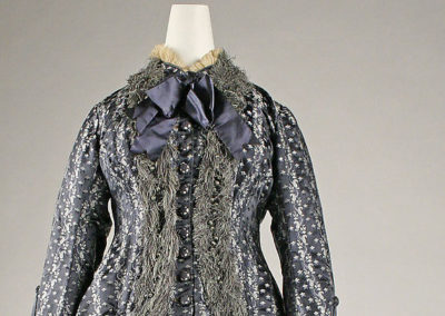 1880s – Amédée François, Blue Silk Day Dress