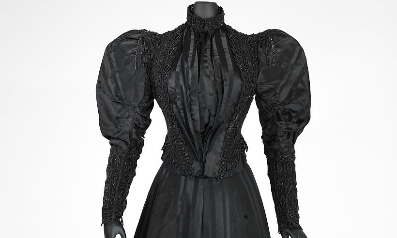 1891-1893 – Emile Pingat, Black Day Dress Fashion History Timeline