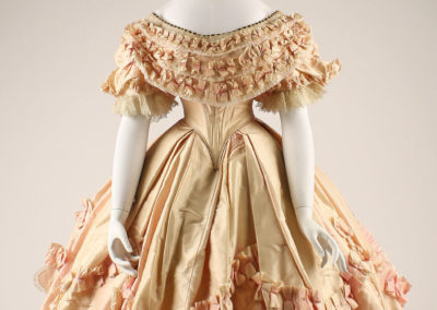 1860 – Cream silk evening dress
