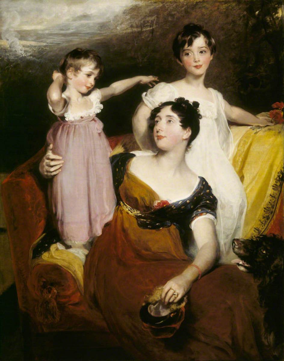 Lydia Elizabeth Hoare, Lady Acland, with Her Two Sons, Thomas, Later 11th Bt, and Arthur