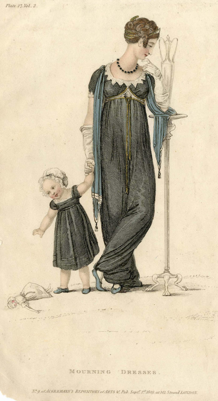 Fashion Plate: "Mourning dress" for "Ackermann's Repository"