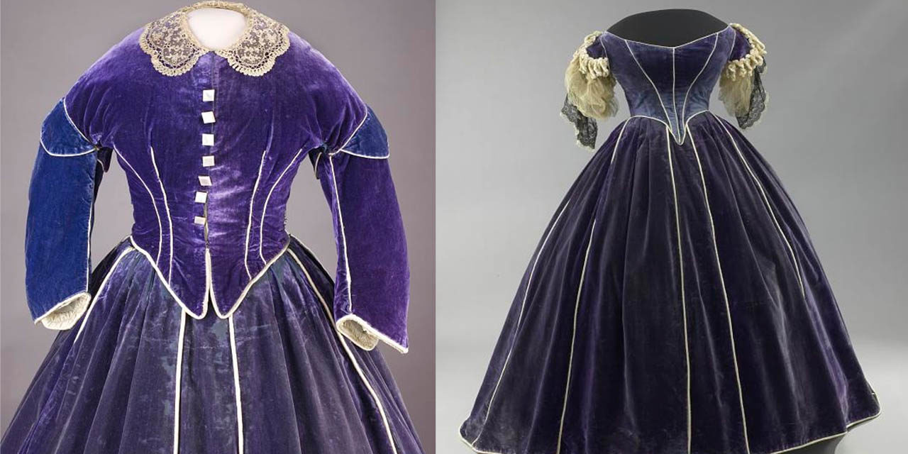 1861 – Elizabeth Keckley, Purple velvet day and evening dress