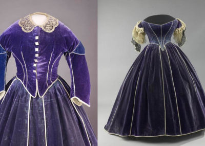 1861 – Elizabeth Keckley, Purple velvet day and evening dress