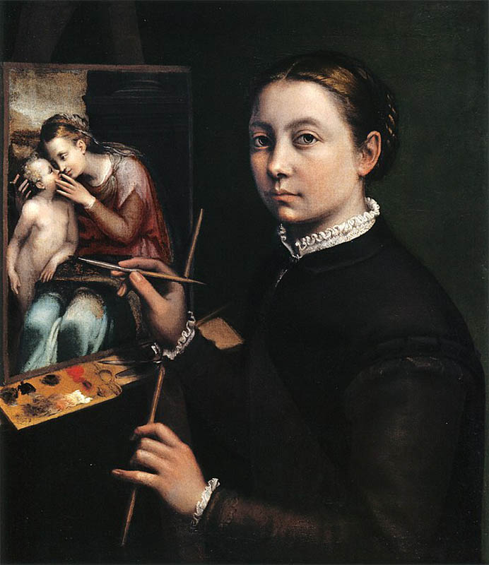 Self-portrait at the Easel Painting a Devotional Panel