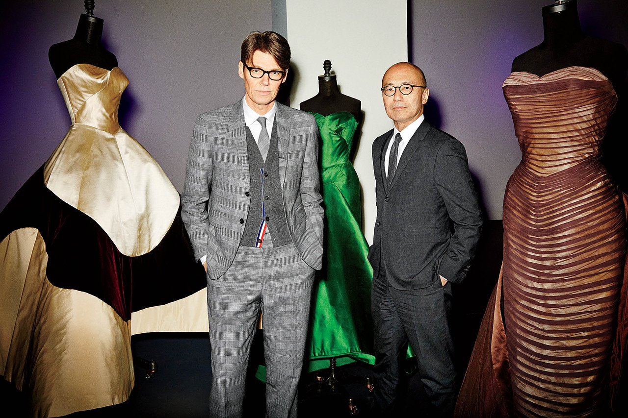 Andrew Bolton and Harold Koda, curators of the "Charles James: Beyond Fashion" exhibition at the Metropolitan Museum of Art's Costume Institute