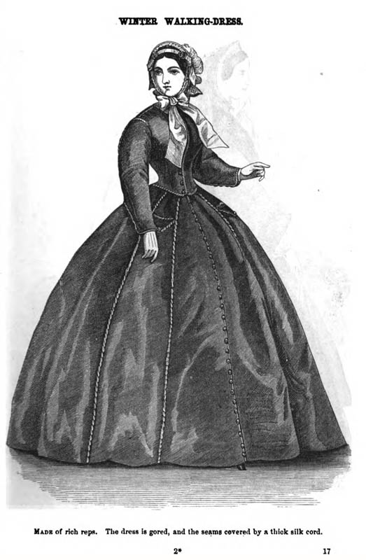 Winter Walking dress, Godey's Lady's Book and Magazine