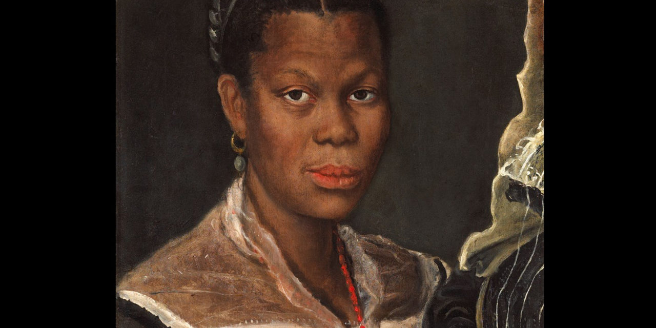 1583/5 – Annibale Carracci, Portrait of a Woman Holding a Clock